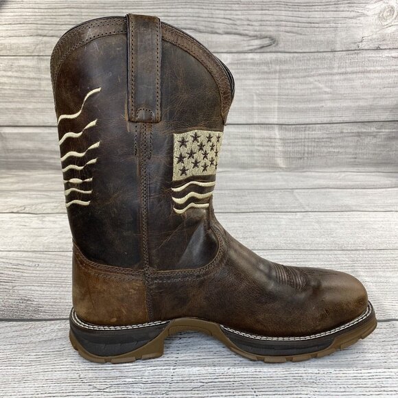 Trump Flag Embroidered Oil / Slip Resistant Cowboy Work Boots Men Size 10.5 EE - Picture 9 of 16